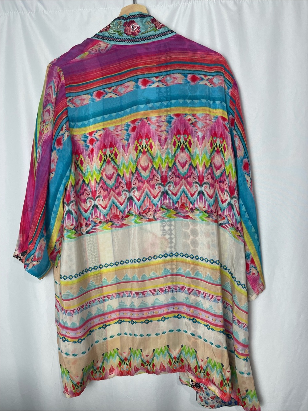 Johnny Was Maci Reversible cardigan Kimono Robe Jacket Embroidered Floral M - Picture 5 of 9